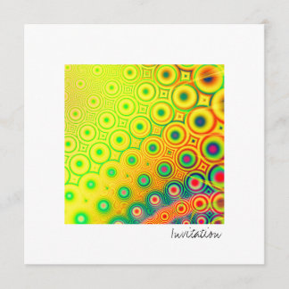Retro ・ Fraktal Art ・ Gelb Einladung