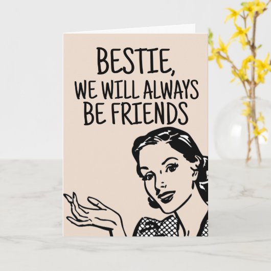 RETRO FRAMAN BESTIE HELLO FUNNY CARDS KARTE (Gelbe Blume)