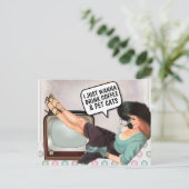 RETRO FRAMAN FUNNY COFFEE & CATS POSTCARDS POSTKARTE (Stehend Vorderseite)