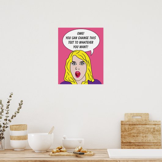 RETRO FRAMAN mit IHREM eigenen TEXT-Postfach Poster (Küche)