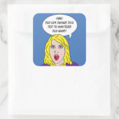 RETRO FRAMAN mit IHREM TEXT-Aufkleber Quadratischer Aufkleber (Tasche)