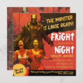 Retro Frankenstein Adult Horror Fright Night Einladung (Vorne/Hinten)