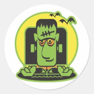 Retro-Frankenstein-Design Runder Aufkleber