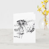 Retro Frankenstein Monster und Bridge Halloween Ro Karte (Gelbe Blume)