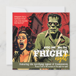 Retro Frankenstein Vintag Horror Halloween-Party Einladung