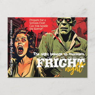 Retro Frankenstein Vintage Horror Halloween-Party Feiertagspostkarte