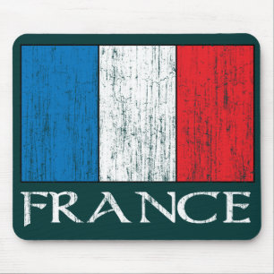 Retro-Frankreich-Flagge-Mauspad Mousepad