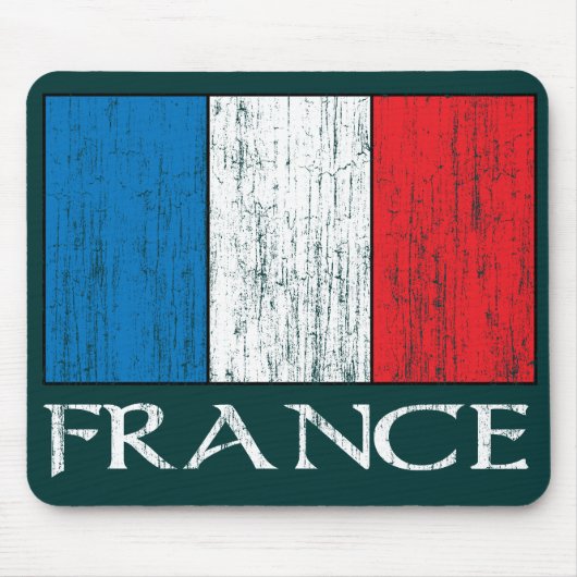 Retro-Frankreich-Flagge-Mauspad Mousepad (Vorne)