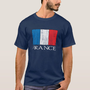 Retro Frankreich-Flaggen-T - Shirt