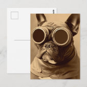 Retro Französchen Sepia Postkarte (Vorne/Hinten)