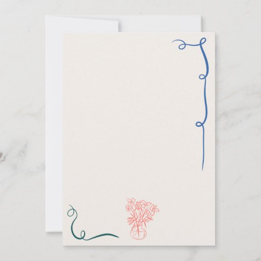 Retro Französisch gezeichnete illustriert Sweet 16 Einladung (Rückseite)