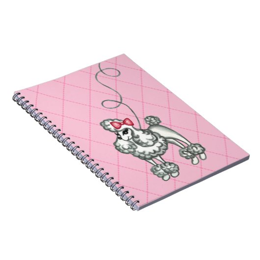 Retro Französisch Pink Poodle Schule Notebook Notizblock (Rechte Seite)