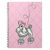 Retro Französisch Pink Poodle Schule Notebook Notizblock (Vorderseite)