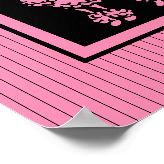 Retro Französisch rosa Poodle Poster Wand Geschenk (Ecke)