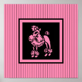 Retro Französisch rosa Poodle Poster Wand Geschenk (Vorne)