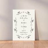 Retro Französisch spielerisch Bow Frame Wedwriting Save The Date