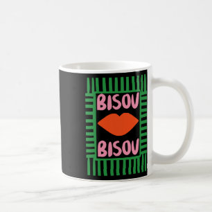 Retro Französische Bisous Paris Urlaub Sommer Stim Kaffeetasse