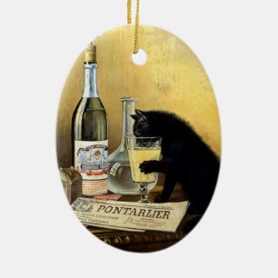 Retro-französischer Poster "Absinthe Bourgeois" Keramikornament