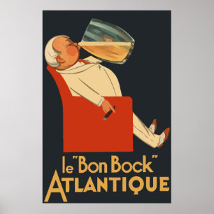 Retro Französisches Bier und Le Bon Bock Poster