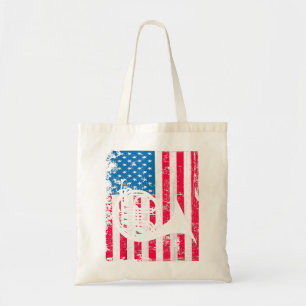 Retro Französisches Horn Vintage US-Flagge Musik K Tragetasche