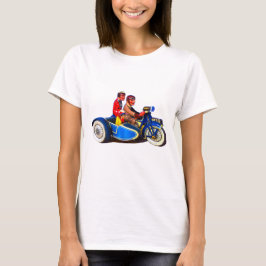 RETRO FRANZÖSISCHES MOTOROCYCLE + SIDECAR T - SHIR T-Shirt