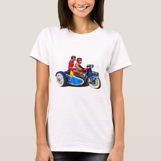 RETRO FRANZÖSISCHES MOTOROCYCLE + SIDECAR T - SHIR T-Shirt (Vorderseite)