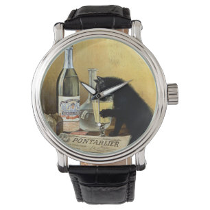Retro Französisches Poster "absinthe bourgeois" Armbanduhr