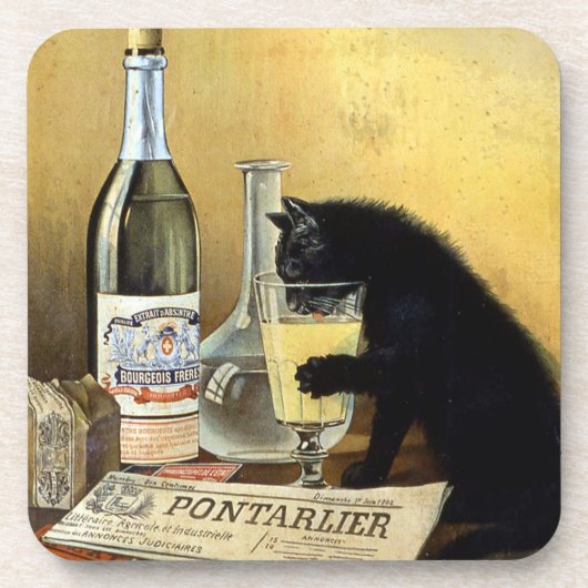 Retro Französisches Poster "absinthe bourgeois" Getränkeuntersetzer (Vorderseite)