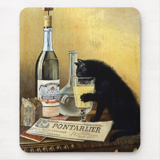 Retro Französisches Poster "absinthe bourgeois" Mousepad (Vorne)