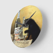 Retro Französisches Poster "absinthe bourgeois" Runde Wanduhr (Winkel)