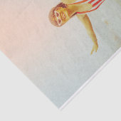 Retro Frau am Strand Vintages Foto Decoupage Seidenpapier (Ausschnitt)