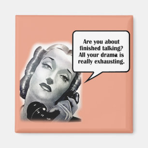 Retro-Frau am Telefon, Drama Magnet