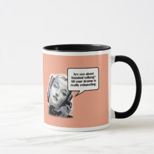 Retro-Frau am Telefon, Drama Tasse
