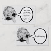 Retro Frau am Telefon Visitenkarte (Vorne/Hinten)