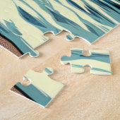 Retro-Frau aus den 50er Jahren am Strand Puzzle (Seite)