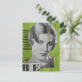 Retro-Frau-Be-Collage Postkarte (Stehend Vorderseite)