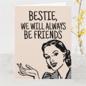 RETRO FRAU BESTIE BIRTHDAY FUNNY CARDS KARTE (Gelbe Blume)