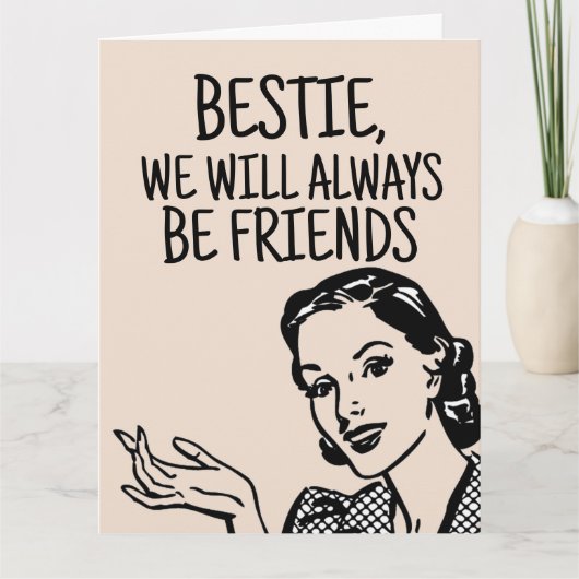 RETRO FRAU BESTIE BIRTHDAY FUNNY CARDS KARTE (Vorderseite)