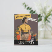 RETRO FRAU BLEIBE BEI ZUHAUSE CAT MAMA UNITED POST POSTKARTE (Stehend Vorderseite)