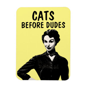 RETRO FRAU CAT, KATZEN VOR TYPEN MAGNETS MAGNET