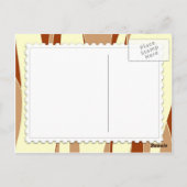 Retro Frau, die Postkarte kocht (Rückseite)