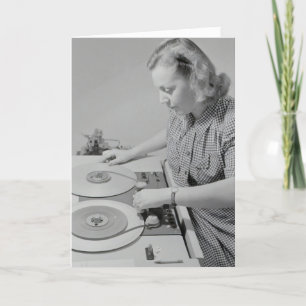 RETRO-FRAU-DJ-LUSTIGE GEBURTSTAGSKARTE FÜR SIE DANKESKARTE