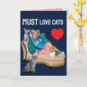 RETRO FRAU (HOUSEWIFE) CAT VALENTINE'S DAY FRIEND KARTE (Gelbe Blume)