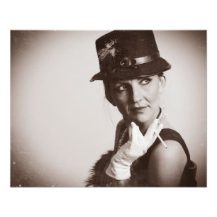Retro-Frau im Vintage-Stil Fotodruck