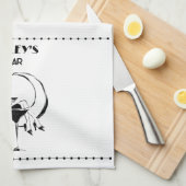 Retro-Frau in Martini-Bar Geschirrtuch (Viertel Falte)