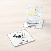 Retro-Frau in Martini-Bar Rechteckiger Pappuntersetzer (Vor Ort)