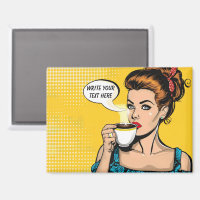 Retro-Frau-Kaffee individuell anpassbar