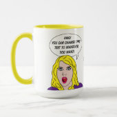 RETRO-FRAU mit benutzerdefinierten TEXT-Tasse Tasse (Links)