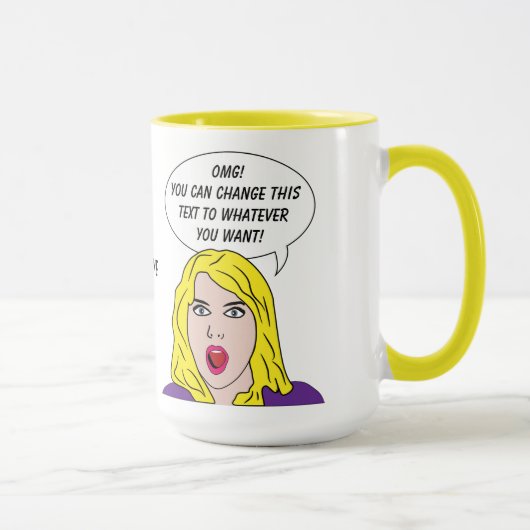 RETRO-FRAU mit benutzerdefinierten TEXT-Tasse Tasse (Rechts)