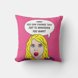 RETRO-FRAU mit eigenen TEXT-Kopfkissen Kissen